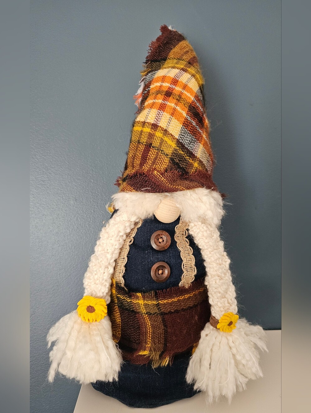 Handmade Fall Gnome Made From Upcycled Materials